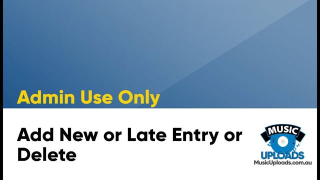 Opening frame of the video about adding a new or late entry