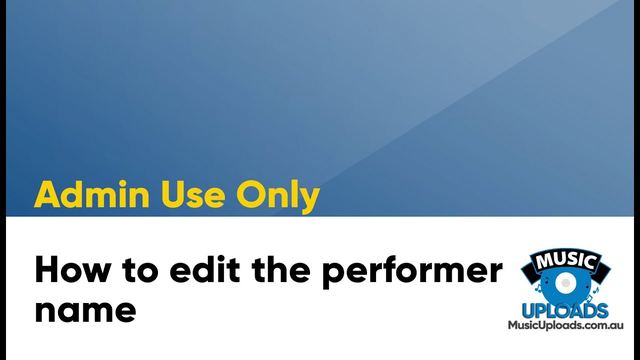 Opening frame of the video about editing a performer name